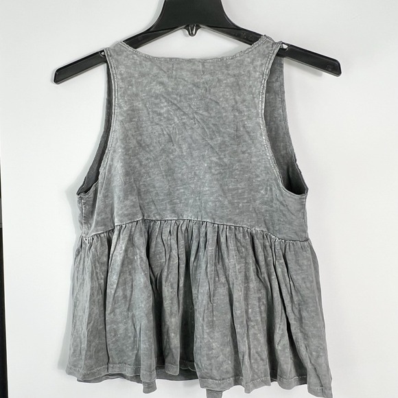 Talulah Womens Size S Gray Washed Babydoll Sleeveless Peplum Tank Top VGC - Picture 2 of 5